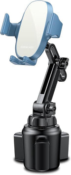 Cup Phone Holder for Car, [Upgraded Version] Adjustable Long Neck Car Cup Holder Phone Mount Cradle Friendly Compatible with iPhone Samsung Google and All Smartphones, Light Blue
