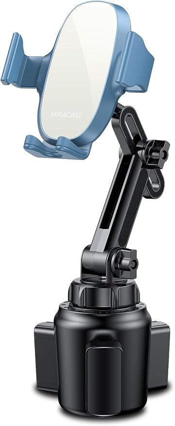 Cup Phone Holder for Car, [Upgraded Version] Adjustable Long Neck Car Cup Holder Phone Mount Cradle Friendly Compatible with iPhone Samsung Google and All Smartphones, Light Blue