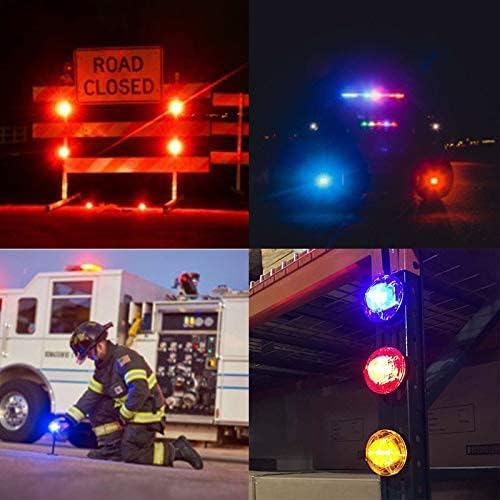 Emergency Strobe Lights,Roadside Safety Beacon LED Road Flares Flashing Warning Light with Strong Magnetic Base for Car Truck Boats(Blue)