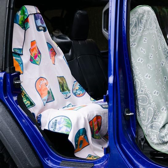 Athletic Running Towel, Full-Sized, Car Seat Cover - Performance Microfiber (National Parks Cream)
