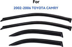 Window Visors Rain Guards Shield for 2002-2006 Toyota Camry, Out-Channel Window Vent Wind Deflectors Visors Shades for 02-06 Camry