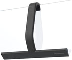 JustHang Shower Squeegee for Glass Doors, All-One-Piece Wider 12" Silicone Squeegee with Built-in Hook for Window, Mirror, Tile Wall, Car, Streak-Free Bathroom Cleaner Tool, 12-Inch Black