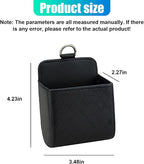 YoRise Car Air Vent Storage Bag, PU Leather Auto Hanging Storage Pouch with Hook, Portable Car Console Organizer, Vehicle Dashboard Organizer Accessories for Key, Cell Phone, Coin, Sunglasses (Black)