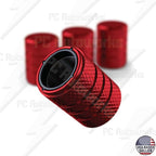 Aluminum Tire Valve Stem Caps – Anti-Rust, Premium Anodized Aluminum, Corrosion-Resistant, Easy Install, Universal Fit for Car, Truck, Bike, SUV – 1 Pack/Set of 4 (Ruby RED)
