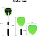 Car Windshield Cleaner Tool, Vehicle Window Detailing Cleaning Kit with Extendable Handle & 4 Washable Microfiber Pad, Auto Glass Wiper Cleaner for Exterior & Interior, Universal Fit (Green)