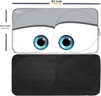 Windshield Sun Shades Car Sun Shade Protector Blocks UV Rays for Full-Size Sedan & SUV, Mid-Size SUV, Sports Cars, Wagon and Mid-Size Pickup Truck Car Accessories (Eyes-Grey, L)