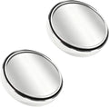Craedli 2PCS 2" Round Blind Spot Car Mirrors, HD Glass Convex Mirror with Frame, 360° Adjustable Automotive Rearview Mirror, Self-Adhesive Wide Angle Mirrors for Car, SUV, Truck (Silver)