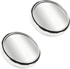 Craedli 2PCS 2" Round Blind Spot Car Mirrors, HD Glass Convex Mirror with Frame, 360° Adjustable Automotive Rearview Mirror, Self-Adhesive Wide Angle Mirrors for Car, SUV, Truck (Silver)