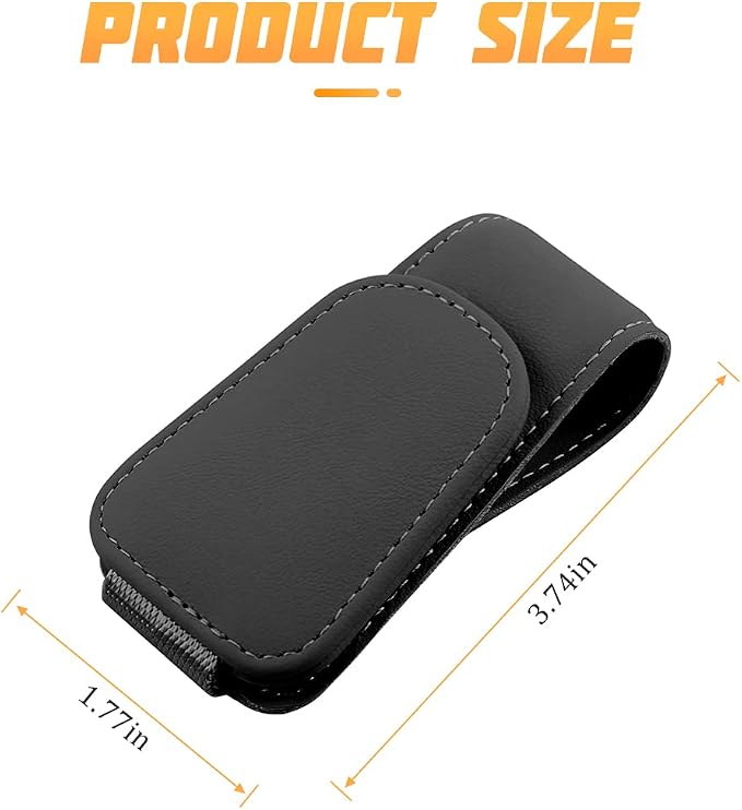 Sunglasses Holders for Car Sun Visor, Leather Eyeglasses Hanger Mounter, Magnetic Glasses Holder and Ticket Card Clip, Auto Interior Accessories Universal for SUV Pickup Truck