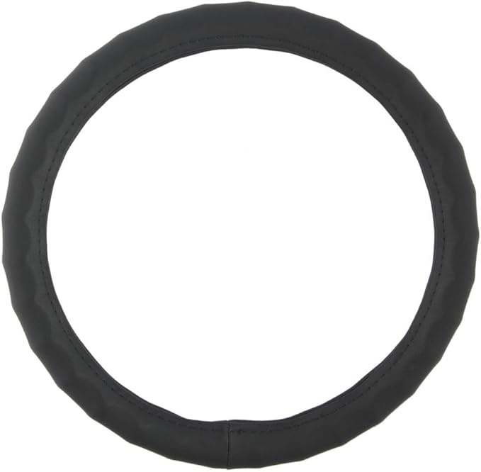 Genuine Leather Ergonomic Non-Slip Grip Car Steering Wheel Cover Standard Size 14.5 to 15 inch