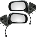 2 Piece Driver and Passenger Side Mirror Assembly Set Electric Adjustment Heated No Memory Chrome Compatible with 2007-2009 Chrysler Aspen CH1320285 CH1321285
