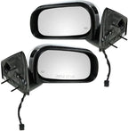 2 Piece Driver and Passenger Side Mirror Assembly Set Electric Adjustment Heated No Memory Chrome Compatible with 2007-2009 Chrysler Aspen CH1320285 CH1321285
