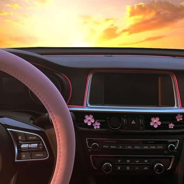 TIKUN TECH Pink Car Interior Decorative Molding Door Panel Dashboard Gap Trim Strip (20Ft)