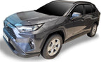 AUTOCLOVER Tape-On Rain Guards Window Visors 6 Pcs Set for Toyota Rav4 2019 2020 2021 2022 2023 2024 2025 / Window Deflectors, Out-Channel Vent Shades (Chrome Line Black)