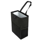 Car Trash Can, 3.4 Gallons Leak-Proof Hanging Trash Bin with Hook and Loop Lid and Handle, Multipurpose Car Organizer with Storage Pockets for SUV, Truck, RV and Camping