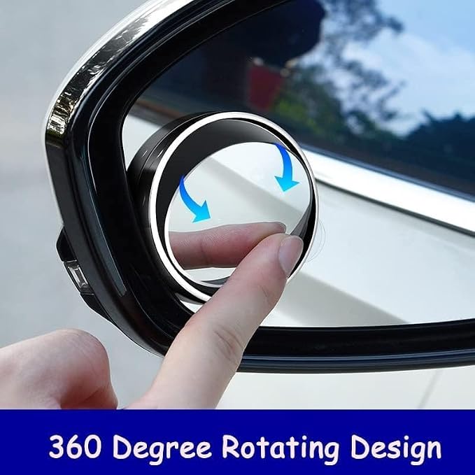 2Pcs Blind Spot Car Mirror, Automotive Side Blindspot Mirror for Car, 2.2" Round Car Rearview Mirror Accessories 360 Degree Rotating Vacuum Suction Cup for Cars, Suv, Van and Trucks (Black)