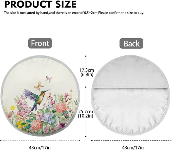 Steering Wheel Sun Shade Cover, Steering Wheel Sun Block Anti-Heat Aluminum Foil Steering Wheel Cover Steering Wheel Sun Heat Shield for SUV Truck Van, Hummingbird Floral