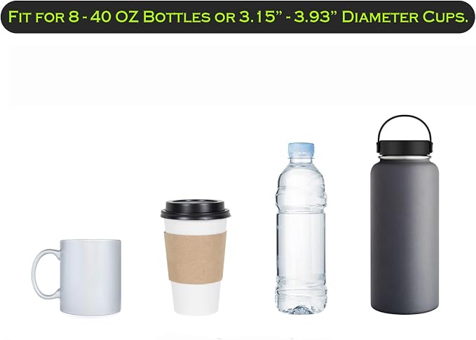 Large Car Door Cup Holder, Vehicle Armrest Cup Holder for Almost Any Size Bottle or Can