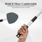 Windshield Cleaning Tool, Car Window Cleaner, Windshield Cleaner with 4 Washable Reusable Microfiber Pads and Extendable Handle, Auto Glass Wiper Cleaning Kit Universal for Car (Gray)