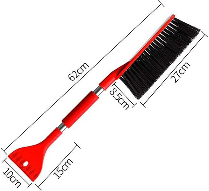 Snow Brush for Car, Ice Scrapers Adjustable Head Ergonomic Grip 2 in 1 Design Lightweight Portable Multifunctional Windshield Scraper, Winter Car Ice Kit for Cars Trucks Red