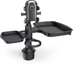 5 in 1 Car Cup Holder Expander with Phone Holder & 2 Food Table Tray & 2 Cup Holder for Drink/Snacks/Humburgers
