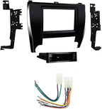 Single DIN Double DIN Car Stereo Radio ISO DIN Installation Mounting Dash Kit Compatible with Toyota Camry (Dash Kit Combo (Harness + Adapter) 2015 2016 2017