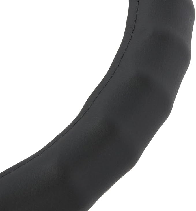 Genuine Black Leather Steering Wheel Cover for Car, Small (13.5" - 14.5") – Ergonomic Comfort Grip for Men & Women, Car Steering Wheel Cover for Vehicles with Small Steering Wheels