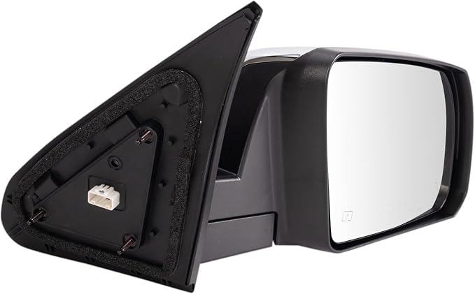 Passenger Side Mirror Assembly Power Heated Blind Spot Foldaway Chrome Smooth Textured Black Compatible with 2014-2021 Toyota Tundra Limited