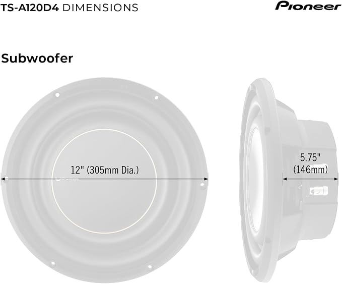 A-Series TS-A120D4 12” Subwoofer – 1500W Max, Flexible Wiring, Powerful Bass Output