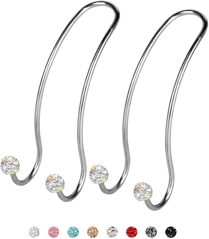 Auto Hooks Bling Car Hangers Organizer Seat Headrest Hooks Strong and Durable Backseat Hanger Storage Universal for SUV Truck Vehicle 2 Pack (White)
