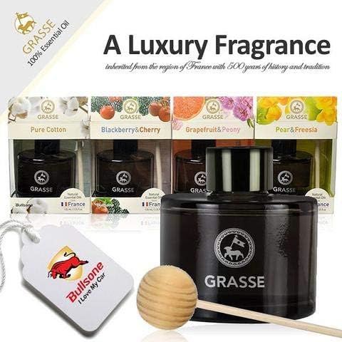 Grasse Diffuser, Natural Car Air Fresheners, Luxury Car Perfume - Black Berry & Cherry Scent (2 Pack)