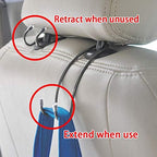4 Pack Car Seat Headrest Hooks Strong and Durable Backseat Hanger Storage for Handbags, Purses, Coats, and Grocery Bags, Universal SUV Truck Vehicle Car Seat Back Headrest Bottle Holder Organizer