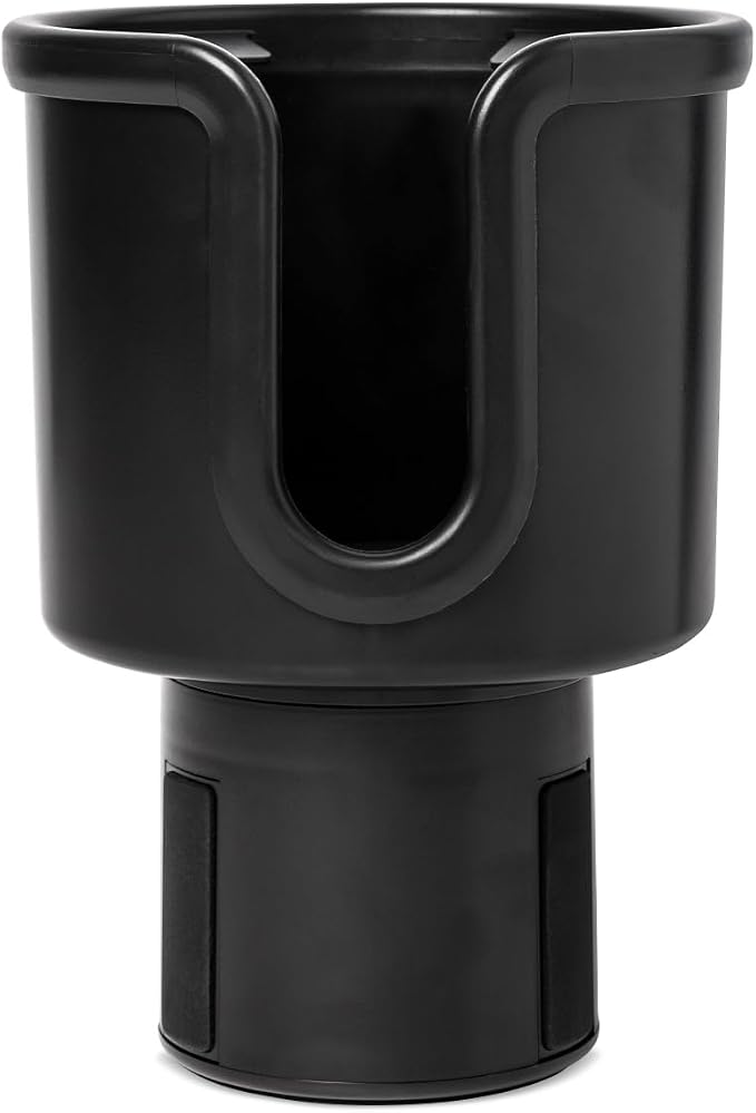 Cup Holder Adapter | Expandable Base, Adjustable Size, Fits Large Mugs, Bottles, Cups up to 3.6" | Cupholder for Semi Truck, Car, RV, Boat, Vehicle | Roadster Collection | Midnight Black
