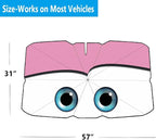 Windshield Sun Shade 2025 Car Accessories 100% Blackout Car Front Windsow Shades Umbrella Automotive Sun Visor Block Heat Insulation Protection (Pink Eyes)