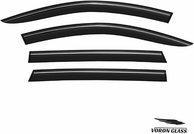 Voron Glass Tape-on Extra Durable Rain Guards for Hyundai Santa Fe 2019-2023, Window Deflectors, Vent Window Visors, 4 Pieces - 100943