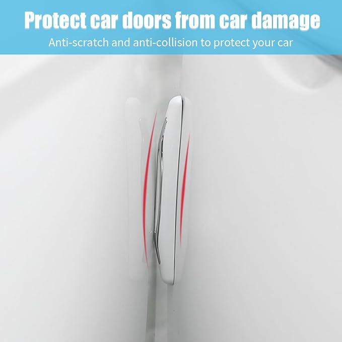 4PCS Car Door Edge Guards, Auto Side Door Protector Car Door Self Adhesive Anti-Collision Trim Strip, Universal Car Body Anti-Scratch Bumper Guard for Car SUV Truck (White)