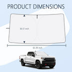 Car Windshield Sun Shade Compatible with Chevrolet 2019-2026 Silverado 1500,Oxford Cloth Sun Shade for Car Windshield with Foldable Design,Windshields Cover Suns Shades with Storage Bag