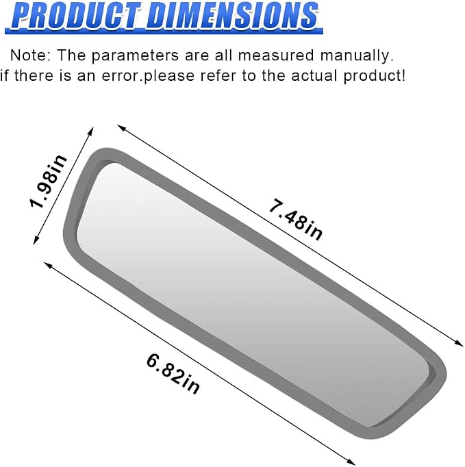 YoRise Car Rear View Mirror Protector Frame, Rearview Edge Cover (Gray) | Car Rearview Mirror Cover, Car Mirror Decoration Protector Accessories for Most Cars