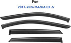 Window Visors Rain Guards Shield for 2017-2026 Mazda CX5, Out-Channel Window Vent Wind Deflectors Visors Shades for 17-26 CX-5