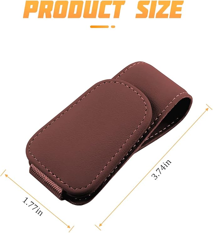 Sunglasses Holders for Car Sun Visor, Leather Eyeglasses Hanger Mounter, Magnetic Glasses Holder and Ticket Card Clip, Auto Interior Accessories Universal for SUV Pickup Truck