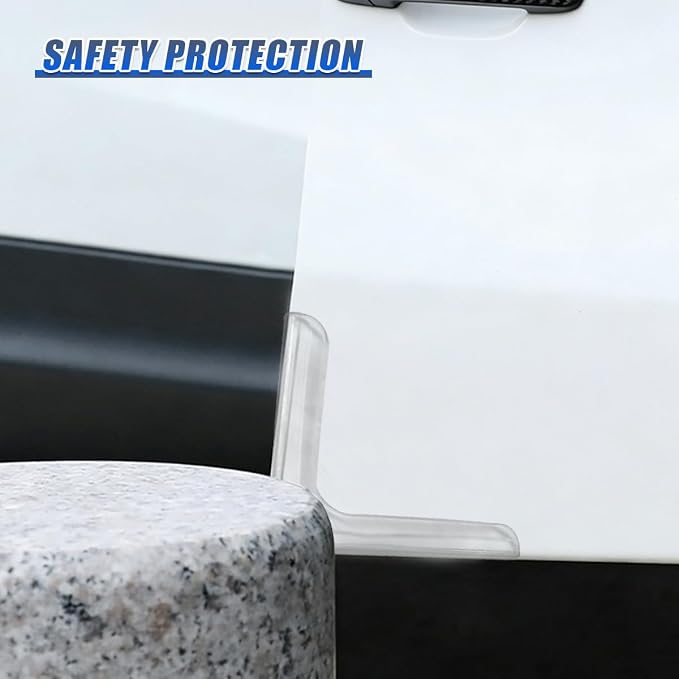 Craedli 4PCS Car Door Corner Edge Guards, Anti-Collision Auto Side Door Edge Trim Sticker, Universal Self-Adhesive Anti-Rub Vehicle Exterior Protector Decoration for SUV Pickup Truck (Clear)