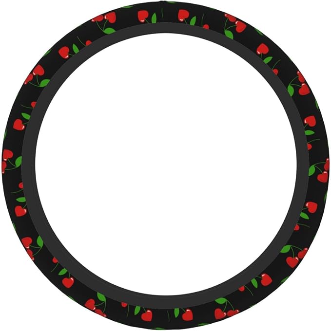 Cherry Hearts Elastic Steering Wheel Cover Non-Slip Breathable Steering Wheel Protector Fit Auto, SUVs, Truck