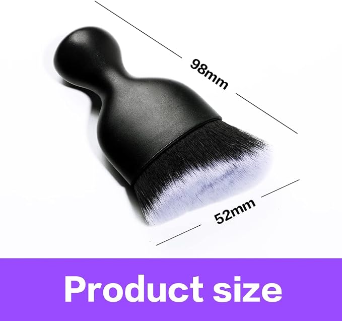 Car Interior Detailing Brush,Soft Bristle Cleaning Brush Car Detailing Brush Dusting Brush,Car Interior Cleaning Tool,Auto Detail Brush Car Dash Duster Brush (Black&White with Cap)