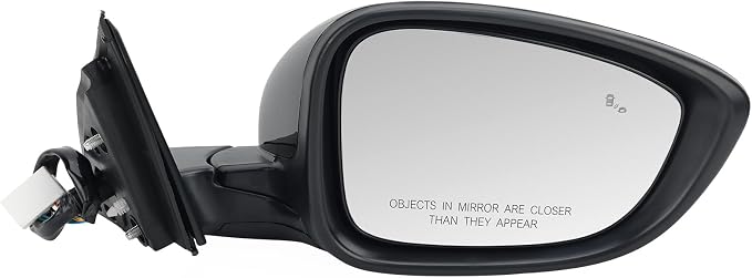 Right Passenger Side Mirror Compatible with 2018-2022 Honda Accord LX Sport Power Glass | Heated | with Blind Spot | Manual Folding Repalces HO1321329 (7Pins-Black)