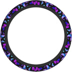 Butterfly Blue Purple Steering Wheel Cover Car Accessories Cute for Women Girls Girly Universal 15 Inch Neoprene Auto Interior Decor Anti Slip Car Truck Protector