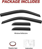 Outside-Mount Window Rain Guards Fit for 2004-2014 Ford F150 Extended Cab & SuperCab, Out-Channel Window Visors Wind Deflector Dark Smoke Vent Shades for 04-14 F-150 Extended Cab
