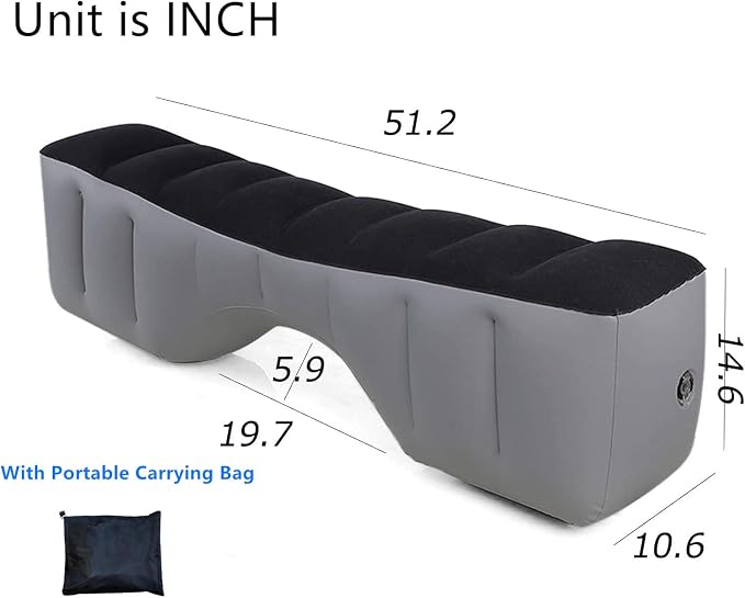Inflatable Car Air Mattress Back Seat Bed, Universal Back Seat Gap Filler Pad Extender for SUV Camping Sleeping Travel Rest