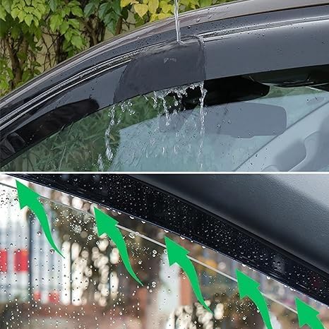 Window Visors Rain Guards for Mitsubishi Eclipse Cross 2018-2026 | Window Deflectors, Vent Visor, Sun Shades, Window Shields, Dark Smoke, Car Accessories