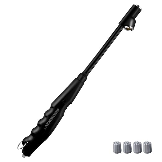 Truck Tire Pressure Gauge,10-150 PSI Dual Head Air Gauge with PVC Handle for Dually Tires and Schrader Valve, Accurate Analog 13.3" Tire Pressure Checker for Car, SUV, RV, Motorcycle (Black)