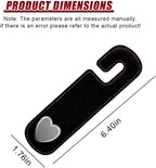 2PCS Cute Heart Car Seat Headrest Hook, Suede Leather Car Seat Back Storage Hanger for Purse and Bag, Universal Vehicle Interior Organizer Accessories for SUV, Truck(Black)